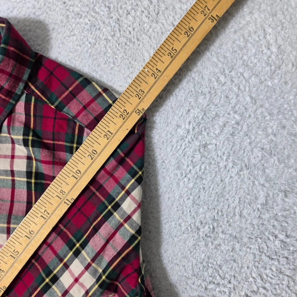 Polo Ralph Lauren Button Down Boys L Red Plaid L/S‎ Flesh Pony Logo